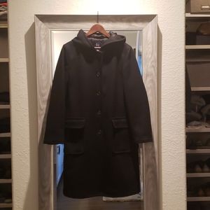 GAP long, black pea coat